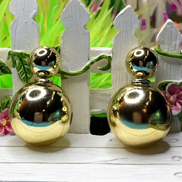 Gold Candy Double Stud Earrings - Picture 4 of 8